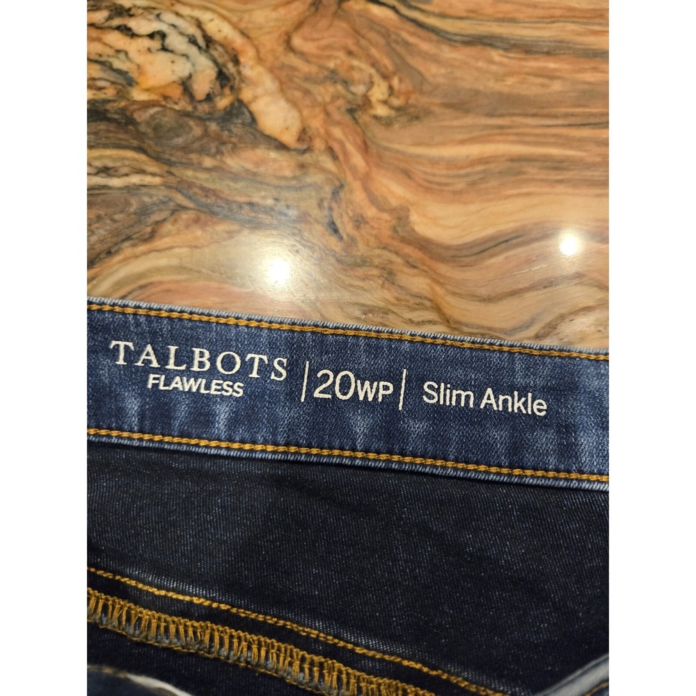 NEW Talbots Flawless Slim Ankle Length size 20w Blue Jeans Pants Denim Slimming - Picture 3 of 14